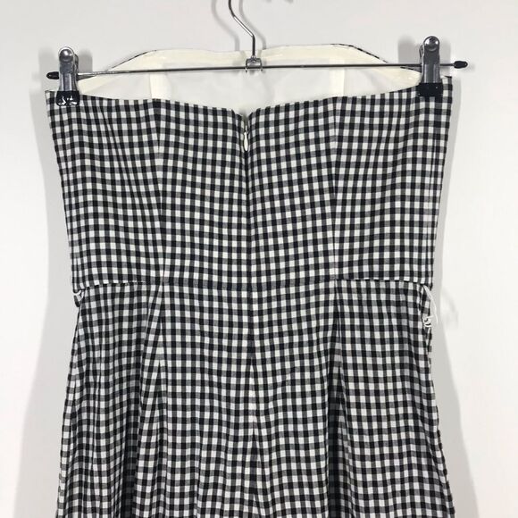Club Monaco gingham sleeveless jumpsuit wide leg cropped - Picture 4 of 5